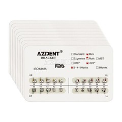 10 Kits AZDENT Dental Orthodontic Metal Brackets Braces Roth.022 Hooks 3-4-5