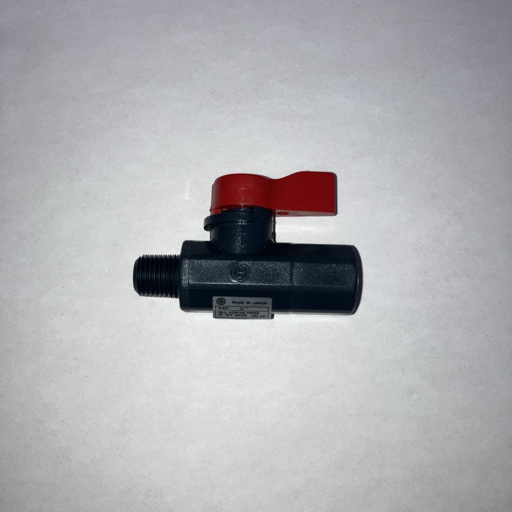 Asahi 1/4″ MNPT x FNPT PVC Ball Valve 2-Way 1080002 Asahi 1080002 Labcock