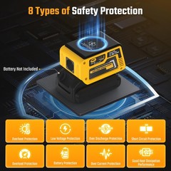 300W DC 2-30V Adjustable Voltage Regulator Compatible with Dewalt 20V Battery