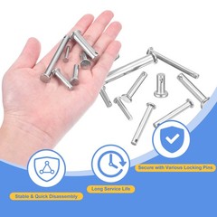 2Pcs 5/16″ x 4″ Single Hole Clevis Pins 304 Stainless Steel Flat Head Pins
