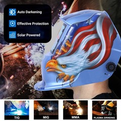 True Color Solar Powered Auto Darkening Welding Hood Helmet for TIG MIG ARC