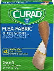CURAD Flex Fabric Adhesive Bandages, Bandage Size is 100 Count (Pack of 1)