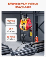 Uimoso 2-in-1 Portable Electric Hoist Winch 1100LB Wired/Wireless Remote Control