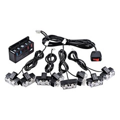 NAAMOTOMOX 2-LED Emergency Warning Grille Flash Strobe Lights Bar with Clips +