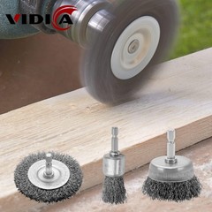 VIDICA Wire Brush 3 inches, 2.5 2 1.5 1 inch, Silver