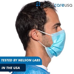 100 4-Ply ASTM Level 3 Face Masks, Disposable (Blue) (2 Boxes of 50)