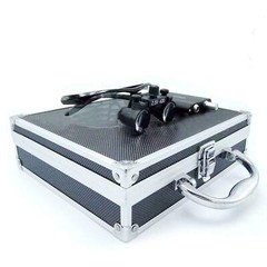 Dental 2.5X Binocular Loupes with 3W LED Head Light Aluminum Box Black US STOCK