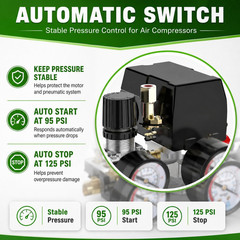 LF10-4H Pressure Switch, 4 Port Air Compressor Pressure Switch Replacement Cont