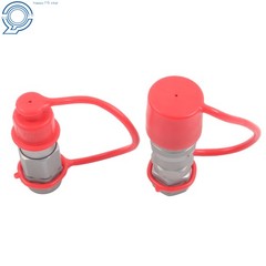 3/8″ Flat Face Hydraulic Quick Coupler Set w/ Dust Caps 3/8″ NPT