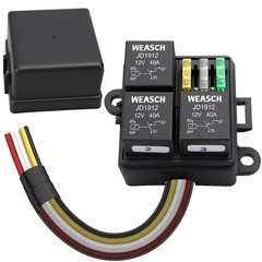 12V 3 Way Pre-Wired Fuse Relay Box, 3 Relays and 3 ATC/ATO Blade Fuses, 4-Pin…