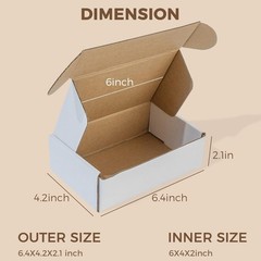 Golden State Art 6x4x2 inches Shipping Boxes Pack of 26 White Corrugated Card…