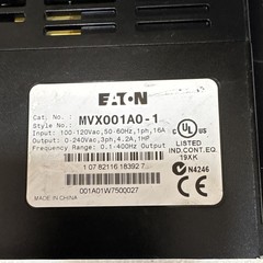 Eaton MVX9000 Sensorless Vector VFD MVX001A0-1 1HP 100-120VAC 1PH