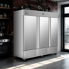 81″ W Commercial Fridge 72Cu.ft Stainless Steel, Fan Cooling, Digital Thermostat