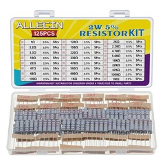 25 Values 2W Carbon Film Resistor Kit from 1 Ohm to 1M Ohm 2 Watt 5% Resistors A