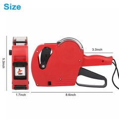 8-Digit Price Tag Gun Marking Machine with Sticker Labels & Ink Roller