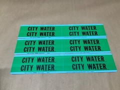 (3 Sheets of 4 (12)) Brady Green City Water Marker 1 1/8″ x 7″ #18F121-CI