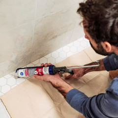 Tub and Tile Silicone 1 Caulk 10.1 Oz Kitchen and Bath Sealant White (12-Pack)