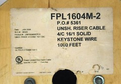 750FT UNSHIELDED RISER CABLE 4-CONDUCTOR 16G SOLID KEYSTONE WIRE