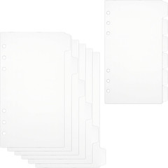 6 PCS A6 Dividers Clear Plastic Index Divider with Tabs, 6 Holes Planner Insets