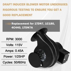 Draft Inducer Blower Motor Replacement for Dayton 1C180 4C440, Fasco 7021-346…