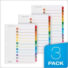 Binder Dividers, 12 Tabs, Numbered 1–12, 3 Pack, Customizable Table of Conten…