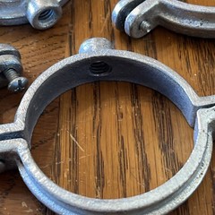 2-1/4″ – 2-1/2” Road Hinged Galvanized Split Ring Pipe Hanger Clamp Qty-6 (NEW)