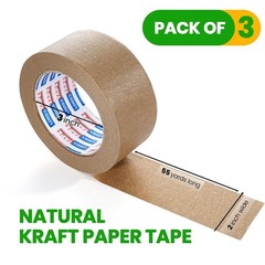 ADHES Biodegradable Kraft Paper Tape, Eco Friendly & Writable & Uncoated Paper