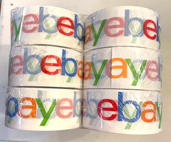 6 ROLL LOT Official eBay Branded Packing Packaging Tape Color Logo 2″ x 75 yds