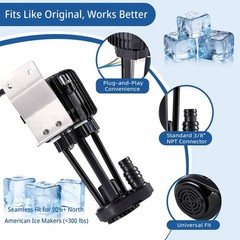 YSP2PJDVF1 Commercial Ice Maker Water Pump | Quiet 110V 2W Matte Black