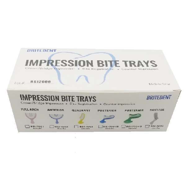 BriteDent Three Procedure Posterior Classic Bite Tray, Green 50/Box