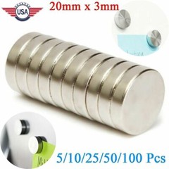 50/100/200pcs N50 Super Strong Round Disc Rare Earth Neodymium Magnet 20mm x 3mm