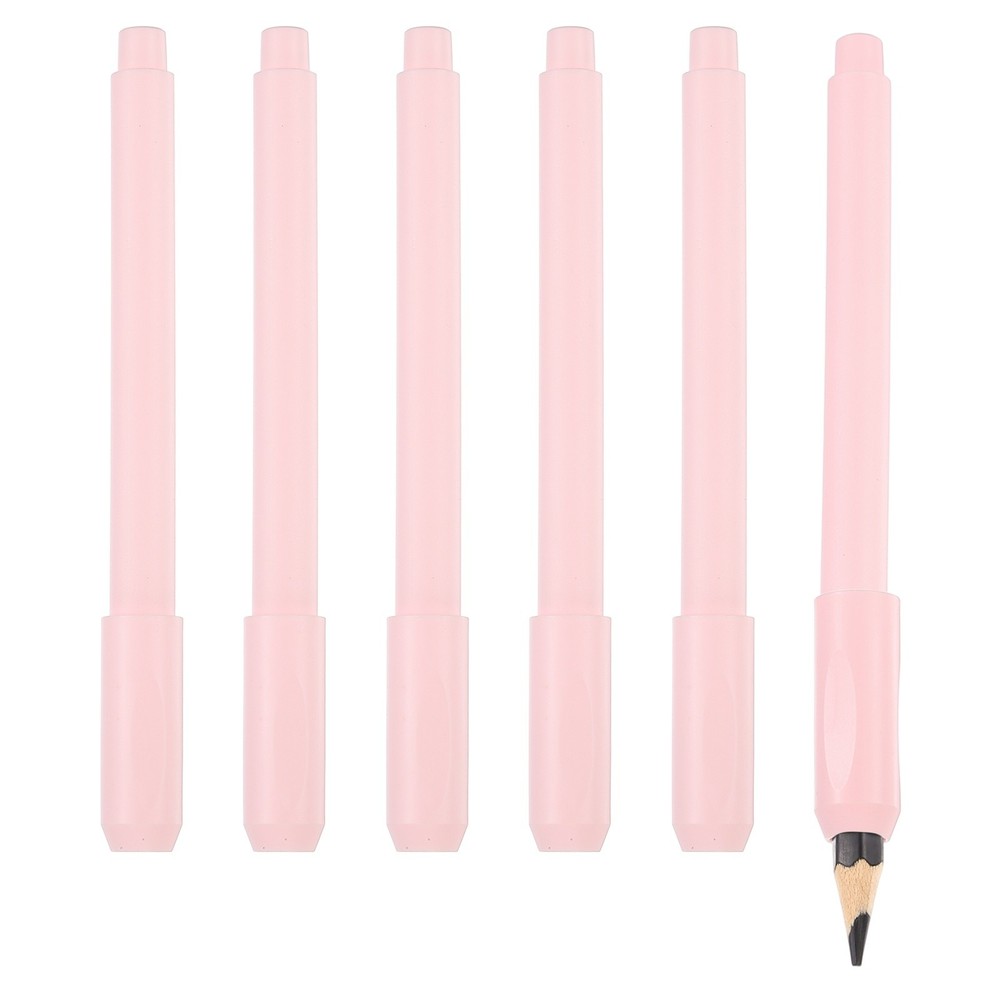 Pencil Extenders, 6 Pack Adjustable Pencil Extenders, Pink