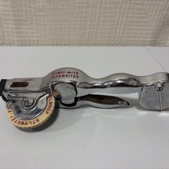 Vintage Dymo-Mite Tapewriter Metal Label Maker Embosser Chrome