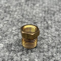 Lot of 10 – 1/4″ x 1/8″ NPT Brass Pipe Reducer Bushing Hex Used