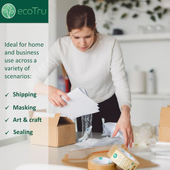 Eco Friendly Biodegradable Kraft Packing Tape 2Inch x 55Yard 3 Rolls