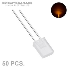 50 X 2x5x7 mm Ultra Bright Water Clear Yellow Rectangle LED Light Emitting Diode