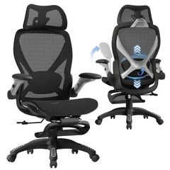 ELABEST X100 Ergonomic Mesh Office Chair with Footrest, Big and Tall Hone Des…