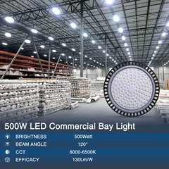 500W UFO LED High Bay Light Shop Lights Warehouse Commercial Lighting Lamp Watt