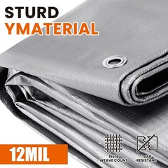 Tarp Heavy Duty 20×40 FT, 12 Mil Thick Large Tarps Water-Proof with Grommets,…