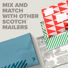 Scotch Poly Bubble Mailers, Assorted Red Designs, Size 2 8.5 in x 11 in,