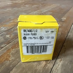 Bussman Fuse 1/2AMP Fast Acting 250V Glass AGC-1/2 Lot of (100)