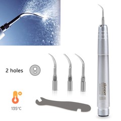 Dental Metal Ultrasonic Air Perio Scaler Handpiece Hygienist 2-Hole W/ 3 Tips st