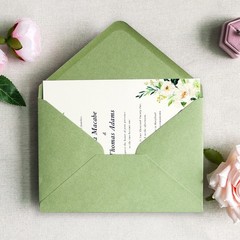 PONATIA 50 PCS/Pack A7 Envelopes, 5.25 x 7.25” Sage Green A7,