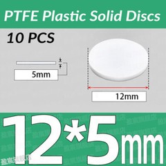Dia 12-150mm THICK 5mm PTFE Plastic Solid Discs Flat Round Pad Sealed Cushioning