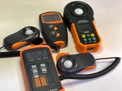 Lot of 4 Digital Lux Meters: 20250-00, EPS2000LM, LX1010BS, LX1330B