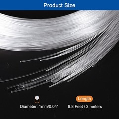50 x 9.8ft PMMA Mixed Fiber Optic Cable Strands 0.04″ Side Glow LED Illumination