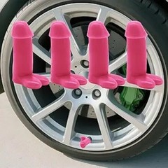 Funny Glow in the Dark Tire Valve Stem Caps | Fluorescent Color: Rose Red_4pcs