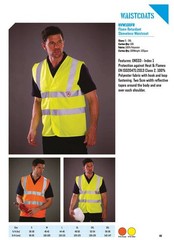 Yoko Hi-Vis Flame Retardant Sleeveless Waistcoat HVW100FR – Safety Wear Vest Top