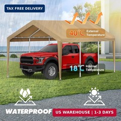 10X20Ft Carport Canopy Replacement Cover Heavy Duty Waterproof & UV Protected, A