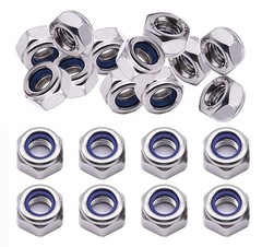 20x M10 x 1.5mm Nylon Insert Hex Lock Nuts 304 Stainless Steel Metric Nyloc